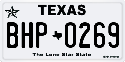 TX license plate BHP0269
