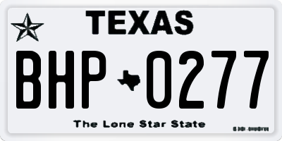 TX license plate BHP0277