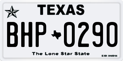 TX license plate BHP0290