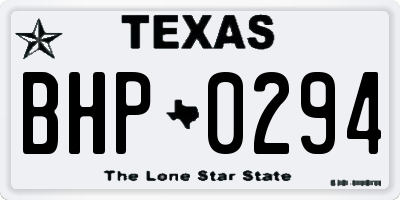 TX license plate BHP0294