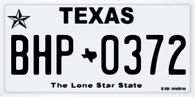 TX license plate BHP0372