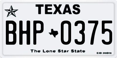 TX license plate BHP0375