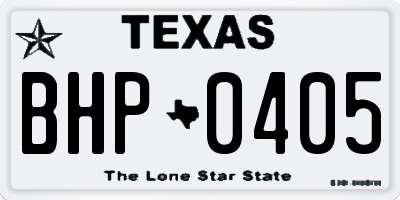 TX license plate BHP0405