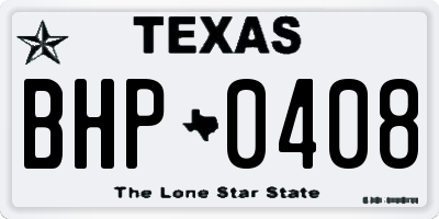 TX license plate BHP0408