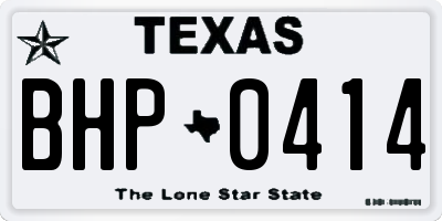 TX license plate BHP0414