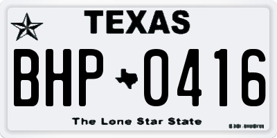 TX license plate BHP0416