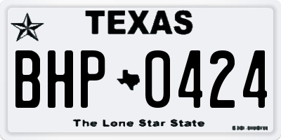 TX license plate BHP0424