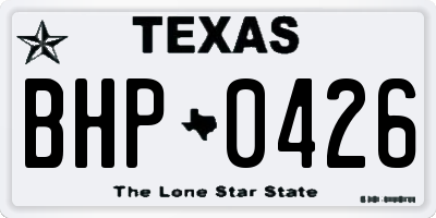 TX license plate BHP0426