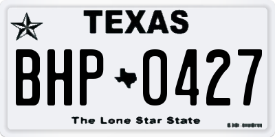 TX license plate BHP0427