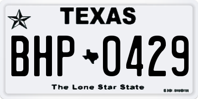TX license plate BHP0429