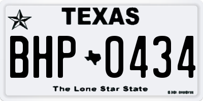 TX license plate BHP0434
