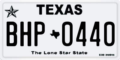 TX license plate BHP0440