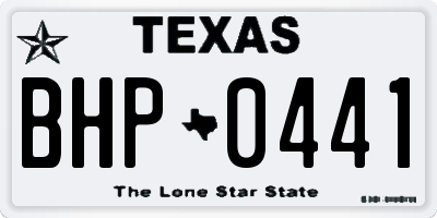 TX license plate BHP0441