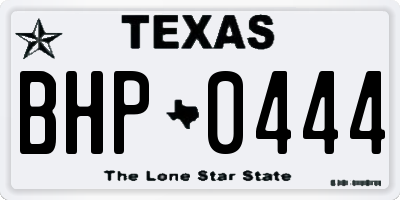 TX license plate BHP0444