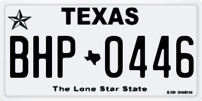 TX license plate BHP0446
