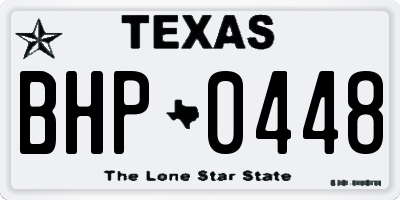 TX license plate BHP0448
