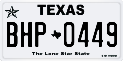 TX license plate BHP0449