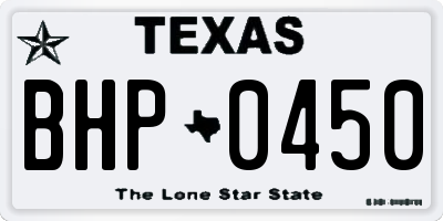 TX license plate BHP0450