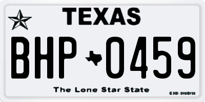 TX license plate BHP0459