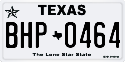 TX license plate BHP0464
