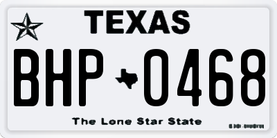 TX license plate BHP0468