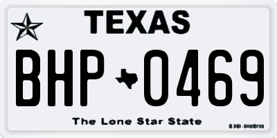 TX license plate BHP0469