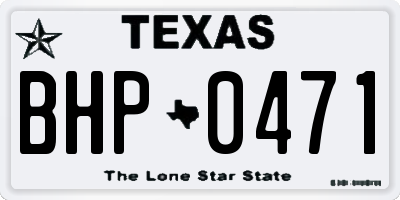 TX license plate BHP0471