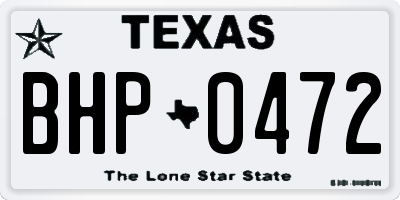 TX license plate BHP0472