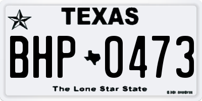 TX license plate BHP0473
