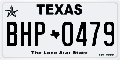 TX license plate BHP0479