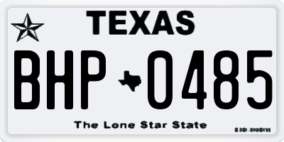 TX license plate BHP0485