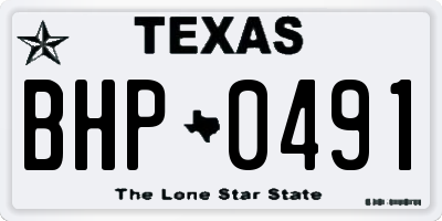 TX license plate BHP0491