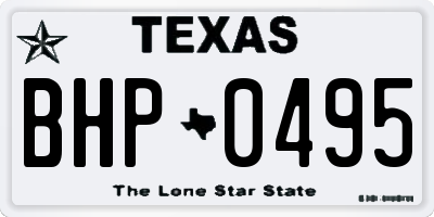 TX license plate BHP0495