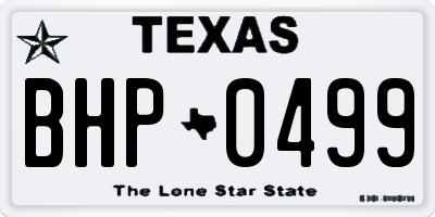 TX license plate BHP0499
