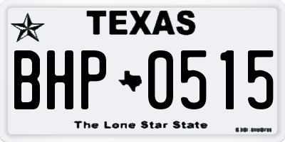 TX license plate BHP0515