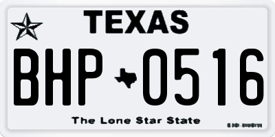 TX license plate BHP0516