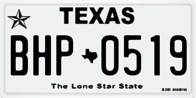 TX license plate BHP0519