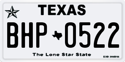 TX license plate BHP0522