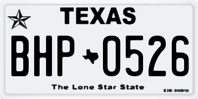 TX license plate BHP0526