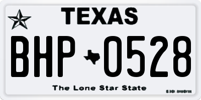 TX license plate BHP0528