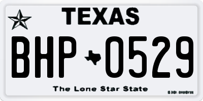 TX license plate BHP0529