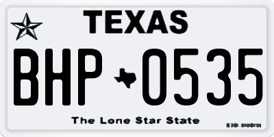TX license plate BHP0535