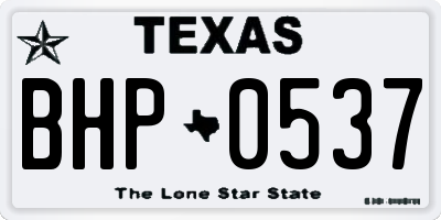 TX license plate BHP0537