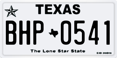 TX license plate BHP0541