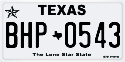 TX license plate BHP0543