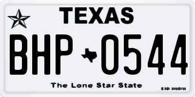 TX license plate BHP0544