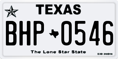 TX license plate BHP0546