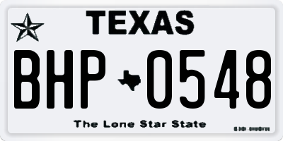 TX license plate BHP0548