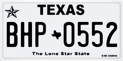 TX license plate BHP0552
