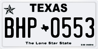 TX license plate BHP0553